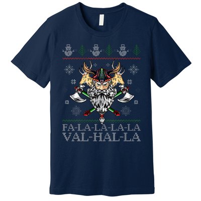 Viking Santa Viking Christmas Sweater Falala Lala Valhalla Premium T-Shirt