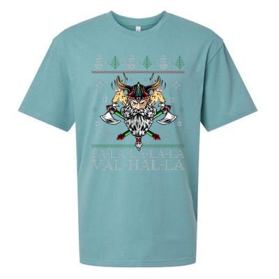 Viking Santa Viking Christmas Sweater Falala Lala Valhalla Sueded Cloud Jersey T-Shirt