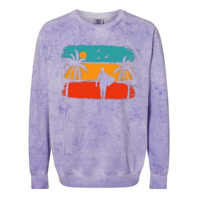 Vintage Summer Vibes Print Colorblast Crewneck Sweatshirt