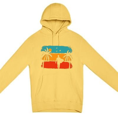 Vintage Summer Vibes Print Premium Pullover Hoodie