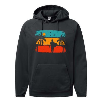 Vintage Summer Vibes Print Performance Fleece Hoodie