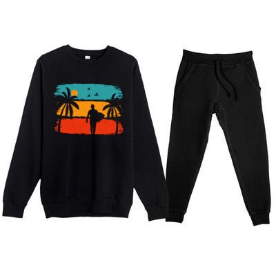 Vintage Summer Vibes Print Premium Crewneck Sweatsuit Set