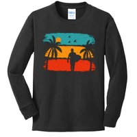 Vintage Summer Vibes Print Kids Long Sleeve Shirt