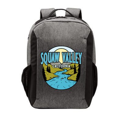 Vintage Squaw Valley California River Valley Souvenir Print Vector Backpack