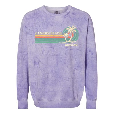 Vintage Summer Vacation Oregon Cannon Beach Colorblast Crewneck Sweatshirt