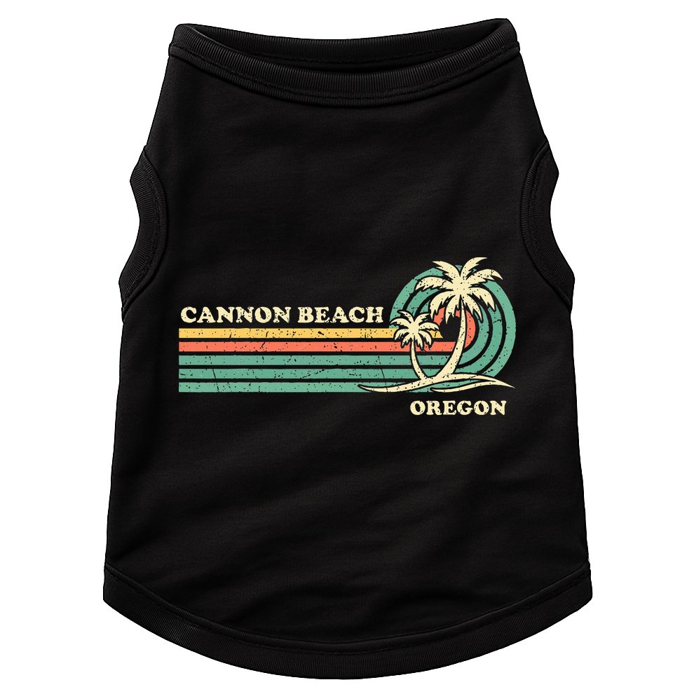 Vintage Summer Vacation Oregon Cannon Beach Doggie Tank
