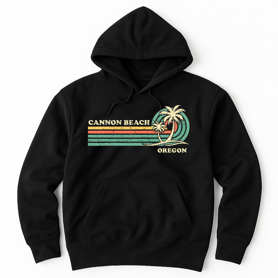 Vintage Summer Vacation Oregon Cannon Beach Hoodie