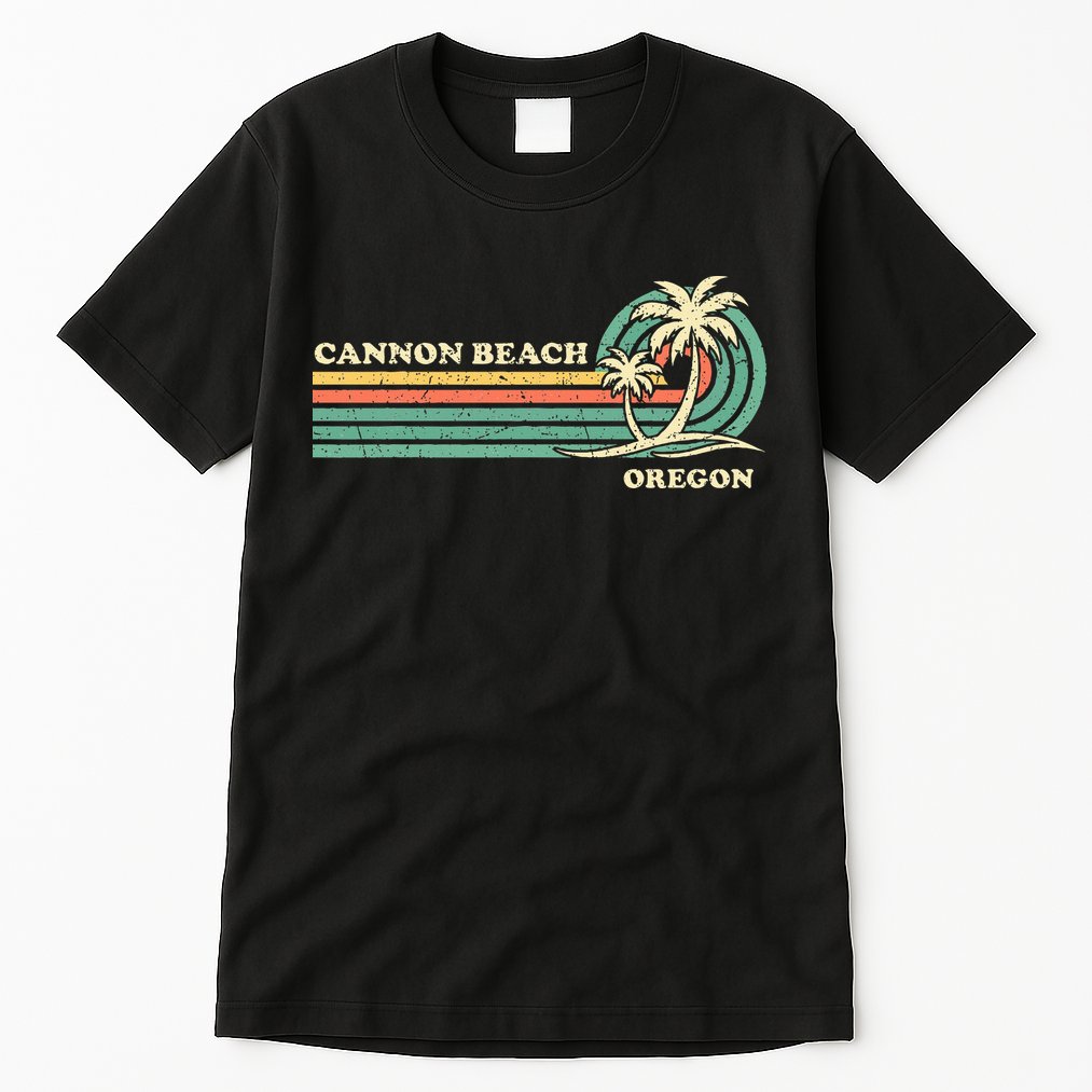 Vintage Summer Vacation Oregon Cannon Beach Tall T-Shirt