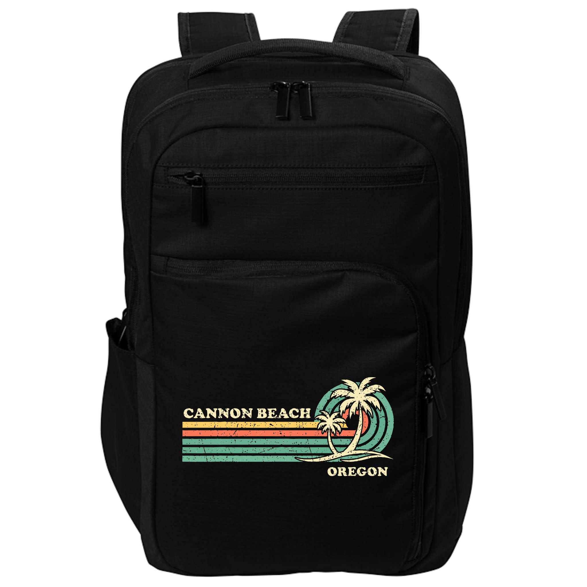 Vintage Summer Vacation Oregon Cannon Beach Impact Tech Backpack