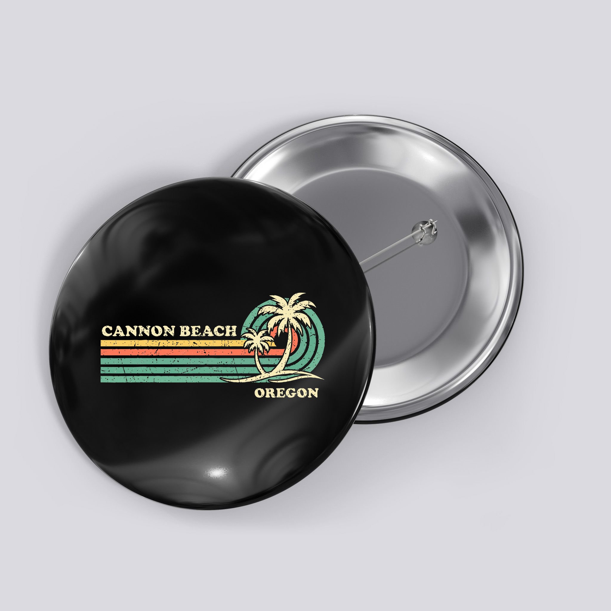 Vintage Summer Vacation Oregon Cannon Beach Button