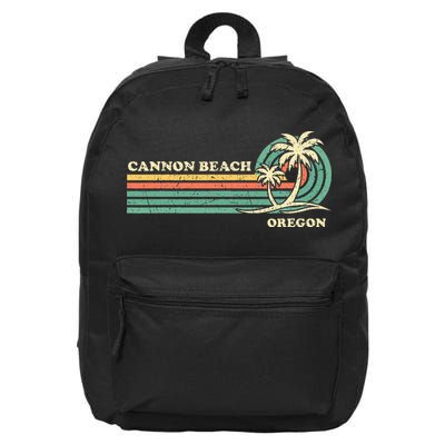 Vintage Summer Vacation Oregon Cannon Beach 16 in Basic Backpack