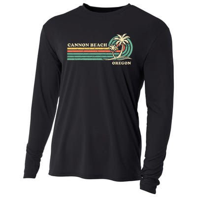 Vintage Summer Vacation Oregon Cannon Beach Cooling Performance Long Sleeve Crew