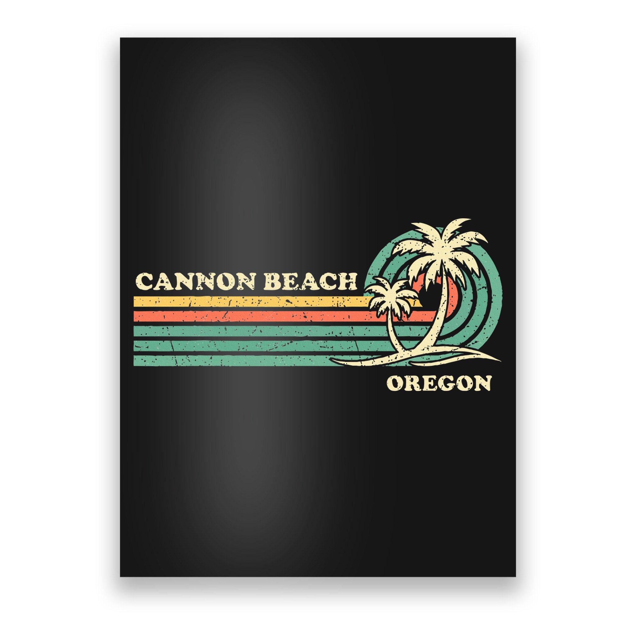 Vintage Summer Vacation Oregon Cannon Beach Poster