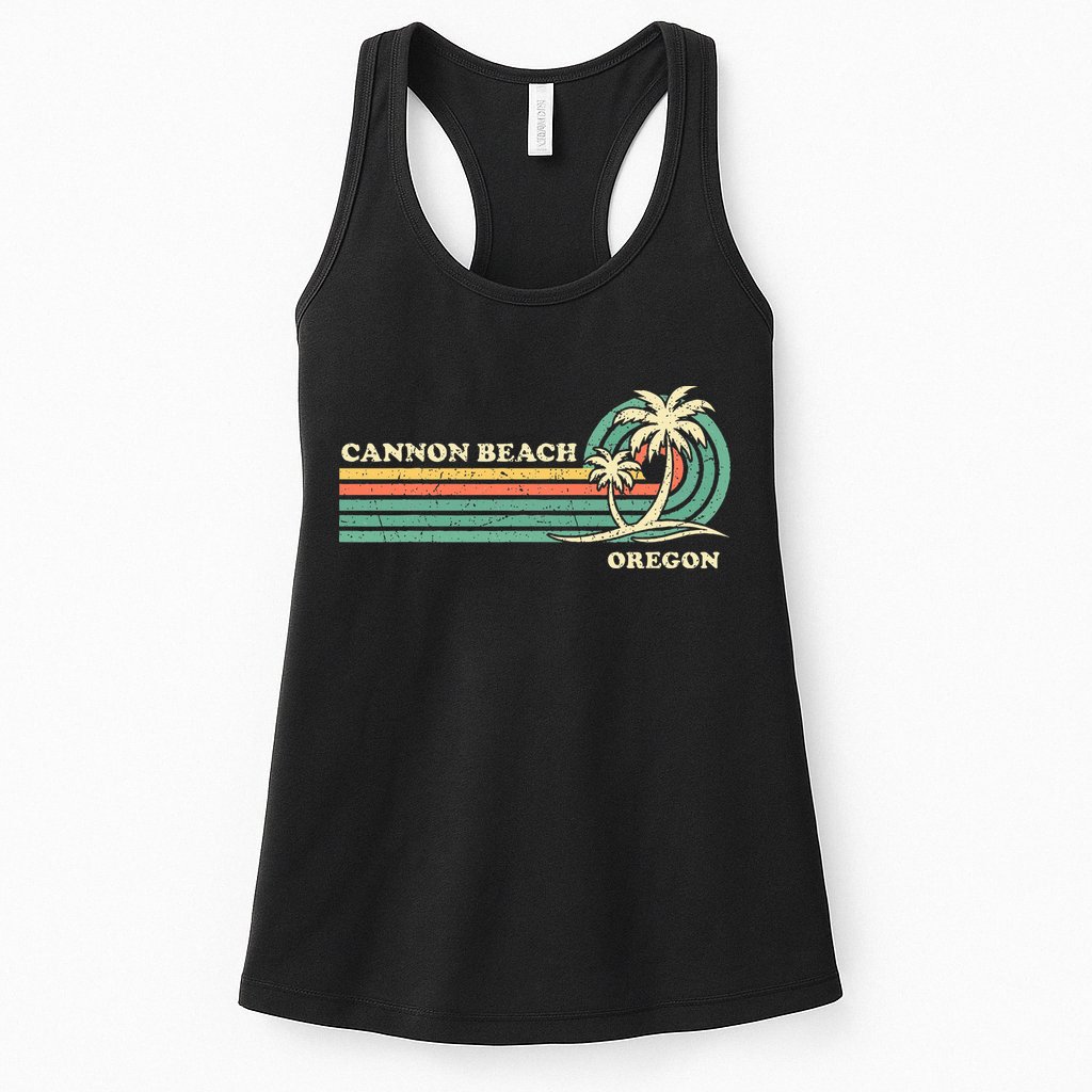 Vintage Summer Vacation Oregon Cannon Beach Womens Tank Top