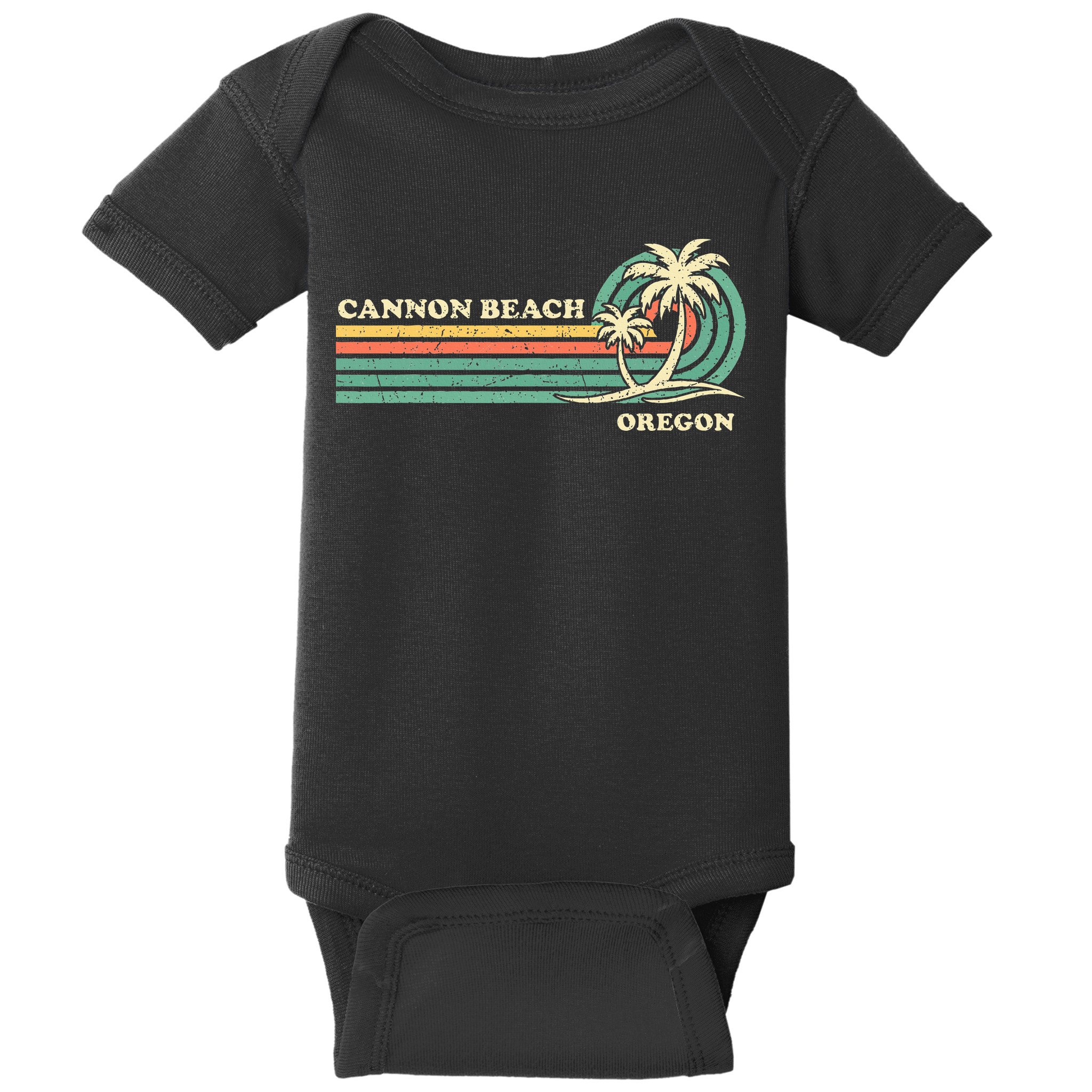 Vintage Summer Vacation Oregon Cannon Beach Baby Bodysuit