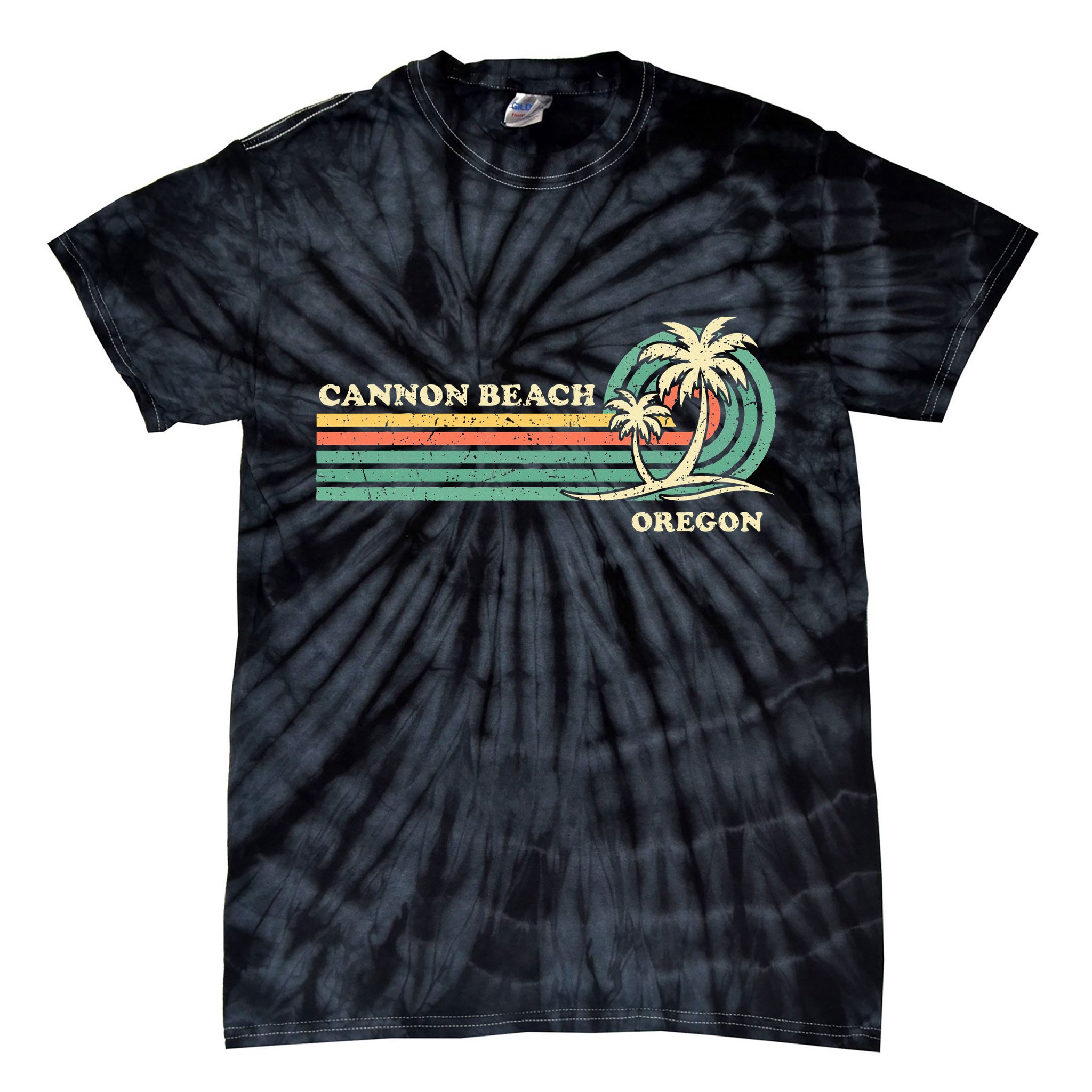 Vintage Summer Vacation Oregon Cannon Beach Tie-Dye T-Shirt