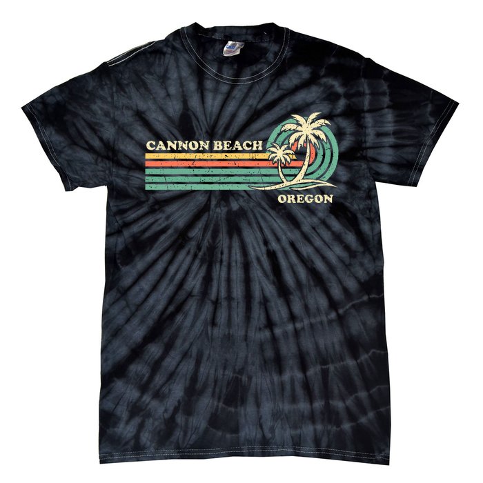 Vintage Summer Vacation Oregon Cannon Beach Tie-Dye T-Shirt