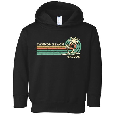 Vintage Summer Vacation Oregon Cannon Beach Toddler Hoodie