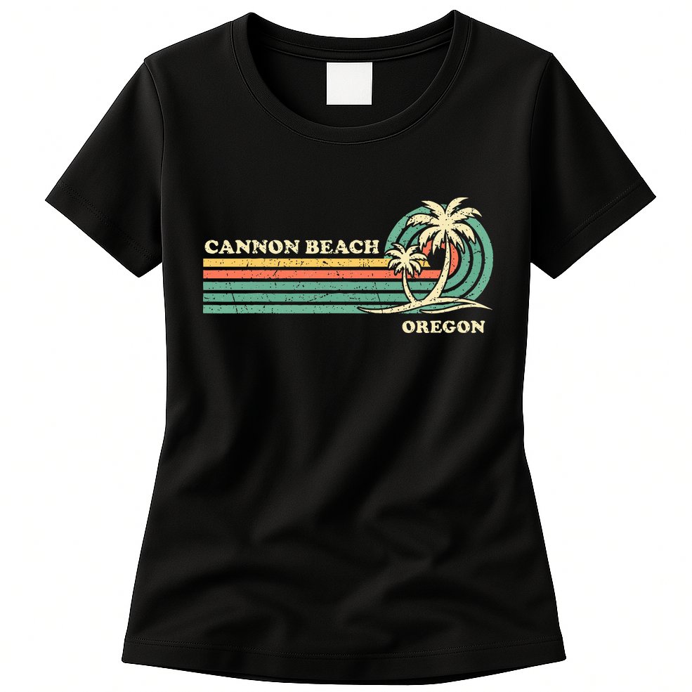 Vintage Summer Vacation Oregon Cannon Beach Womens T-Shirt