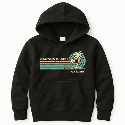 Vintage Summer Vacation Oregon Cannon Beach Kids Hoodie