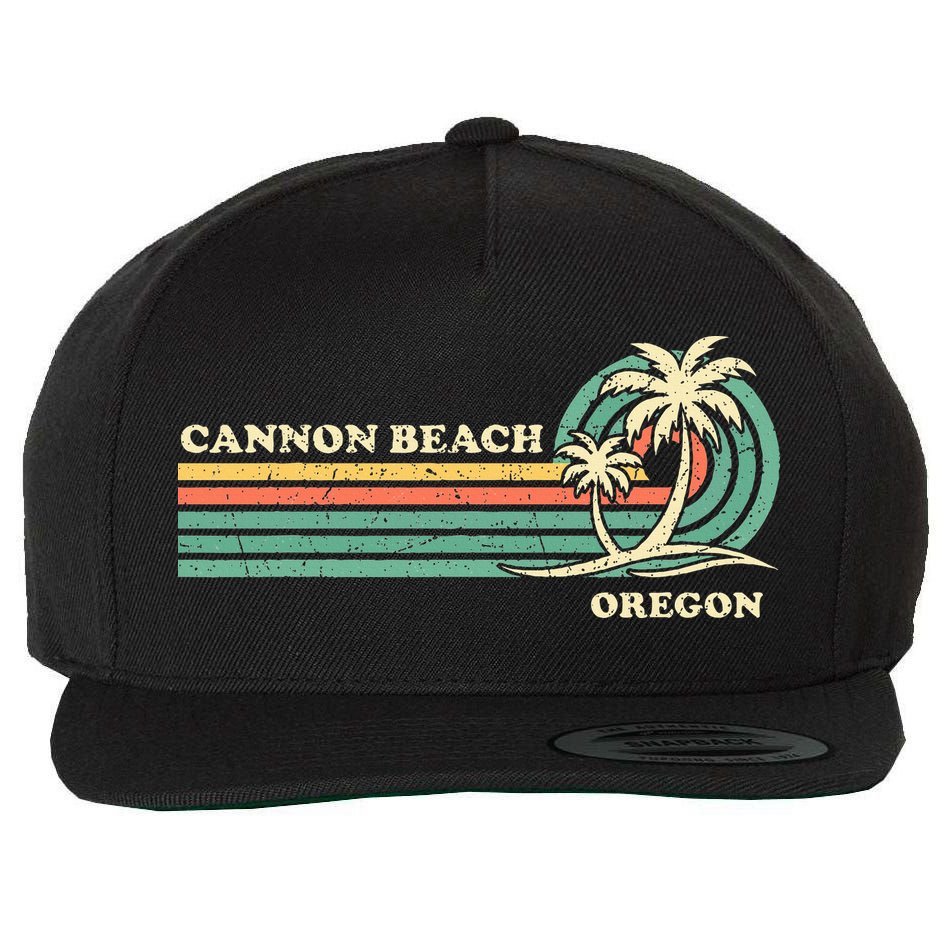 Vintage Summer Vacation Oregon Cannon Beach Wool Snapback Cap