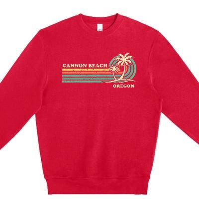 Vintage Summer Vacation Oregon Cannon Beach Premium Crewneck Sweatshirt