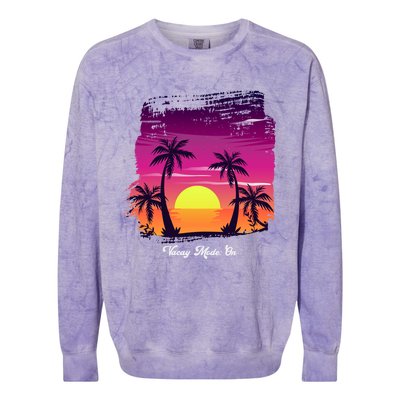 Vintage Sunset Vacay Mode: On Summer Beach Gift Colorblast Crewneck Sweatshirt