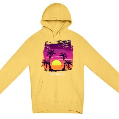 Vintage Sunset Vacay Mode: On Summer Beach Gift Premium Pullover Hoodie