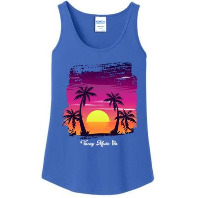 Vintage Sunset Vacay Mode: On Summer Beach Gift Ladies Essential Tank