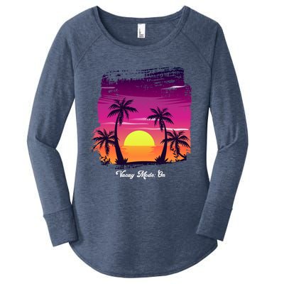 Vintage Sunset Vacay Mode: On Summer Beach Gift Women's Perfect Tri Tunic Long Sleeve Shirt