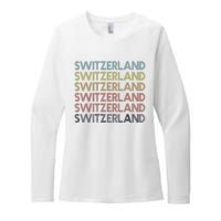 Vintage Switzerland Womens CVC Long Sleeve Shirt