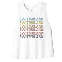 Vintage Switzerland Women's Racerback Cropped Tank