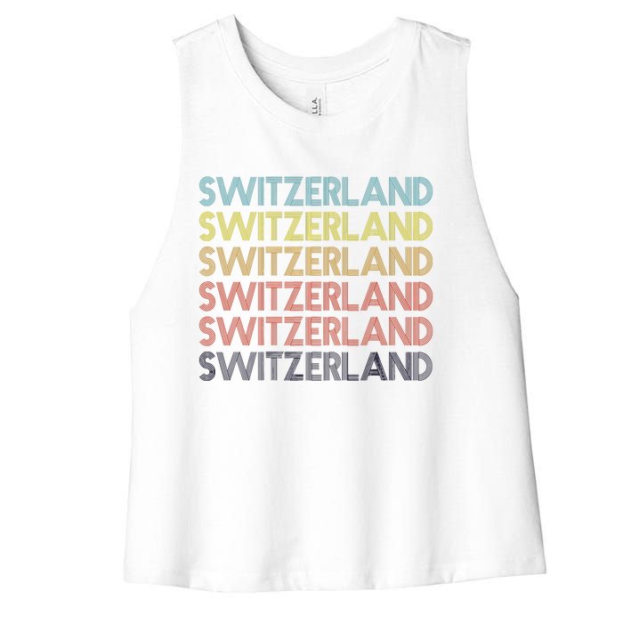 Vintage Switzerland Women's Racerback Cropped Tank