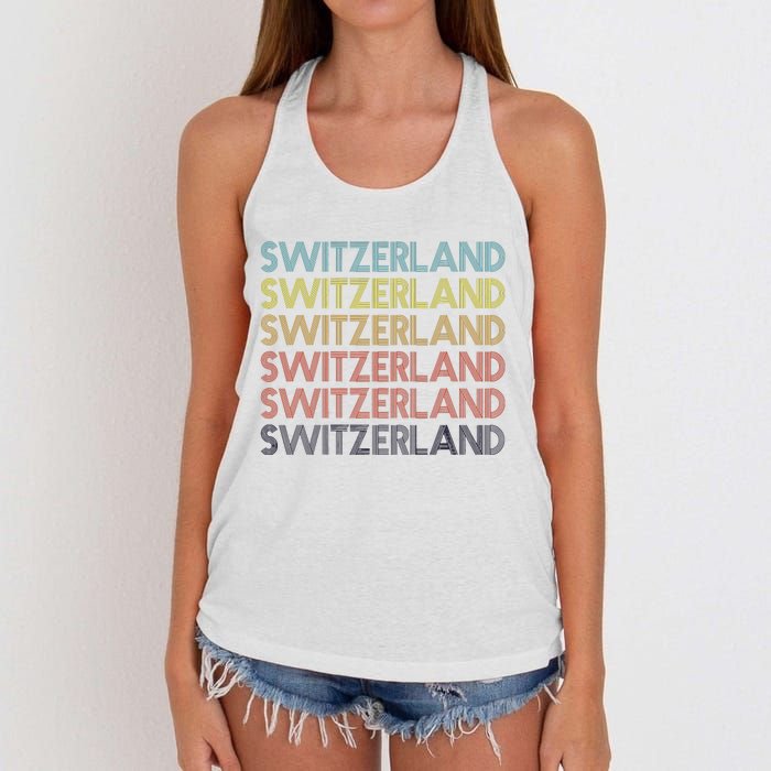 Vintage Switzerland Women's Knotted Racerback Tank