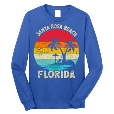 Vintage Summer Vacation Retro Florida Santa Rosa Beach Gift Long Sleeve Shirt