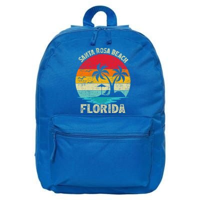 Vintage Summer Vacation Retro Florida Santa Rosa Beach Gift 16 in Basic Backpack