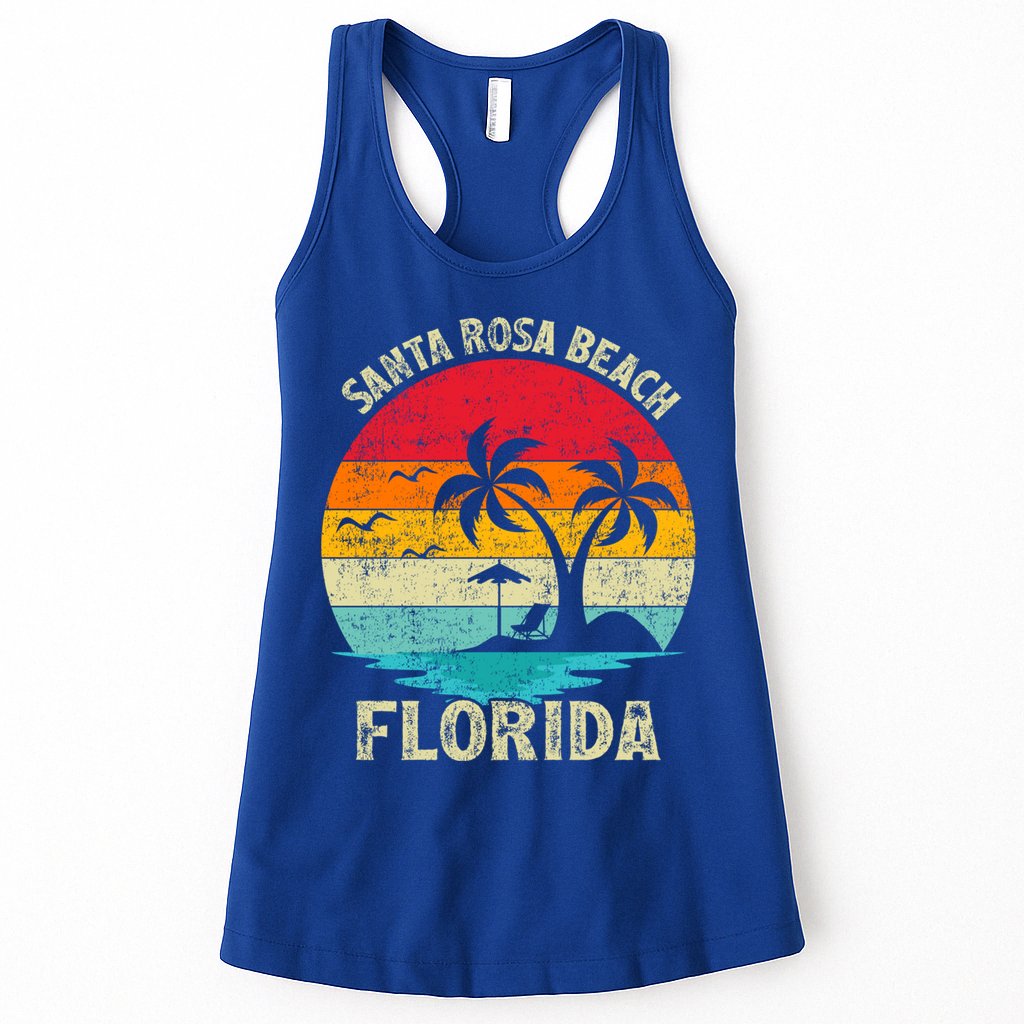 Vintage Summer Vacation Retro Florida Santa Rosa Beach Gift Womens Tank Top