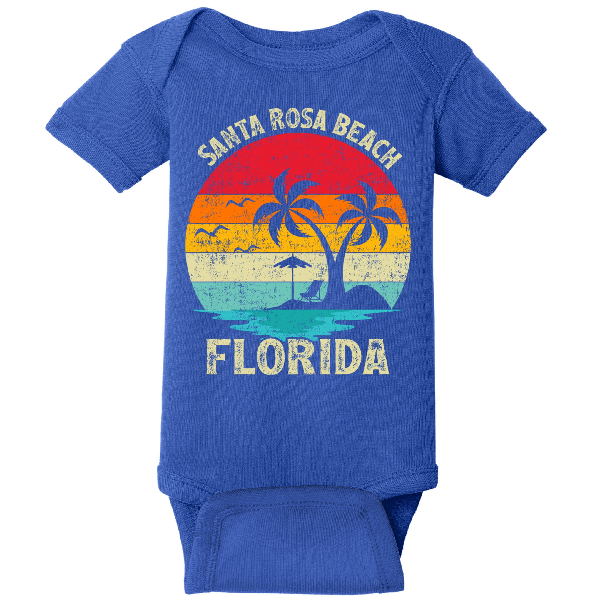 Vintage Summer Vacation Retro Florida Santa Rosa Beach Gift Baby Bodysuit