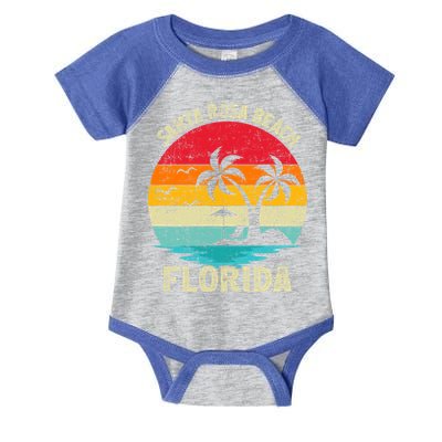 Vintage Summer Vacation Retro Florida Santa Rosa Beach Gift Infant Baby Jersey Bodysuit