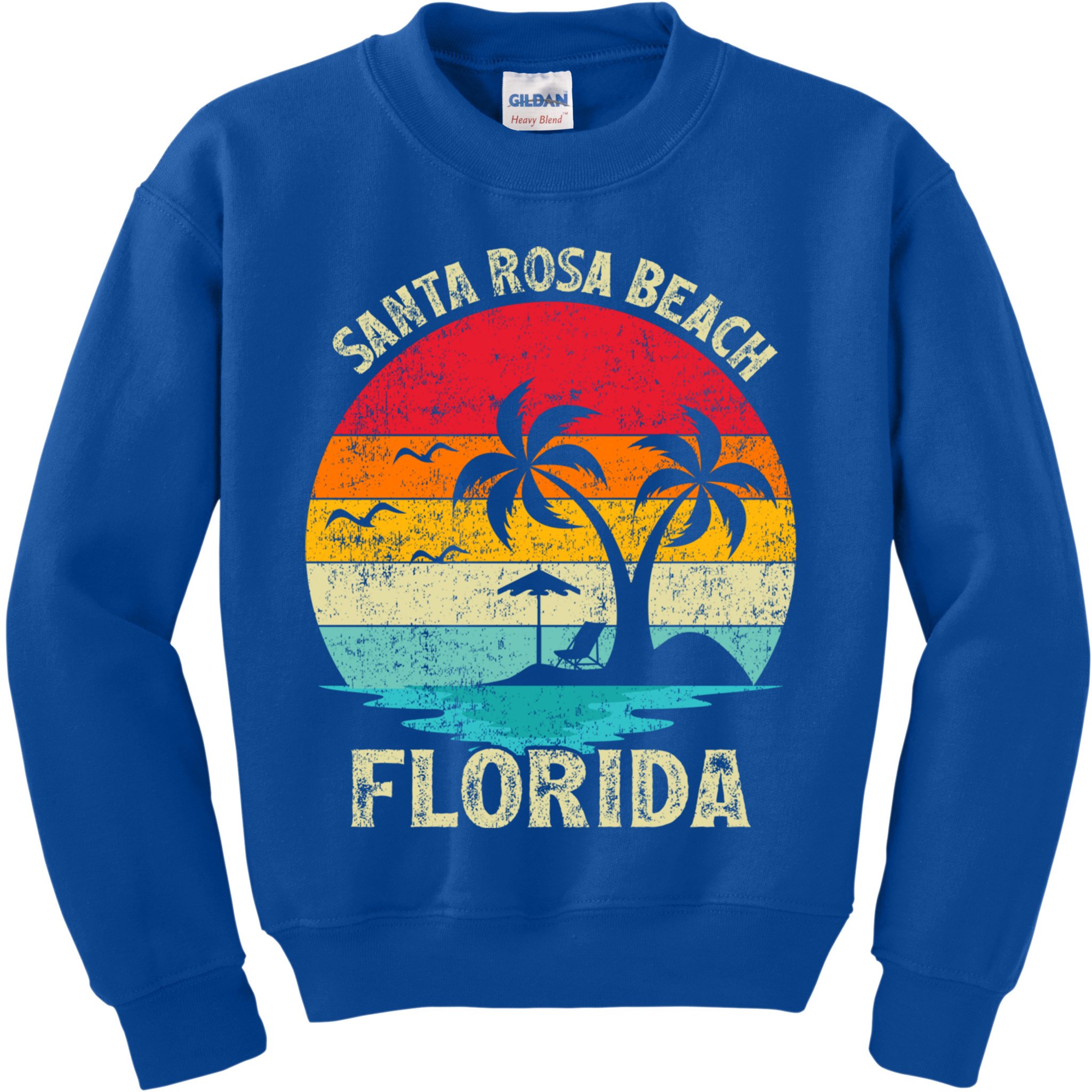 Vintage Summer Vacation Retro Florida Santa Rosa Beach Gift Kids Sweatshirt