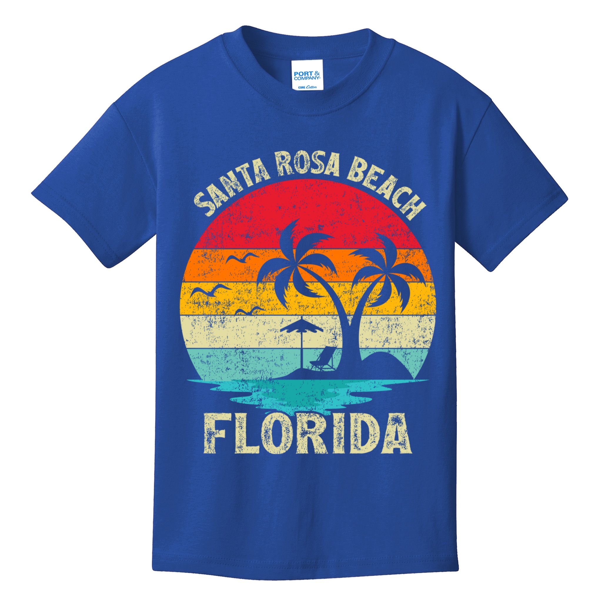 Vintage Summer Vacation Retro Florida Santa Rosa Beach Gift Kids T-Shirt