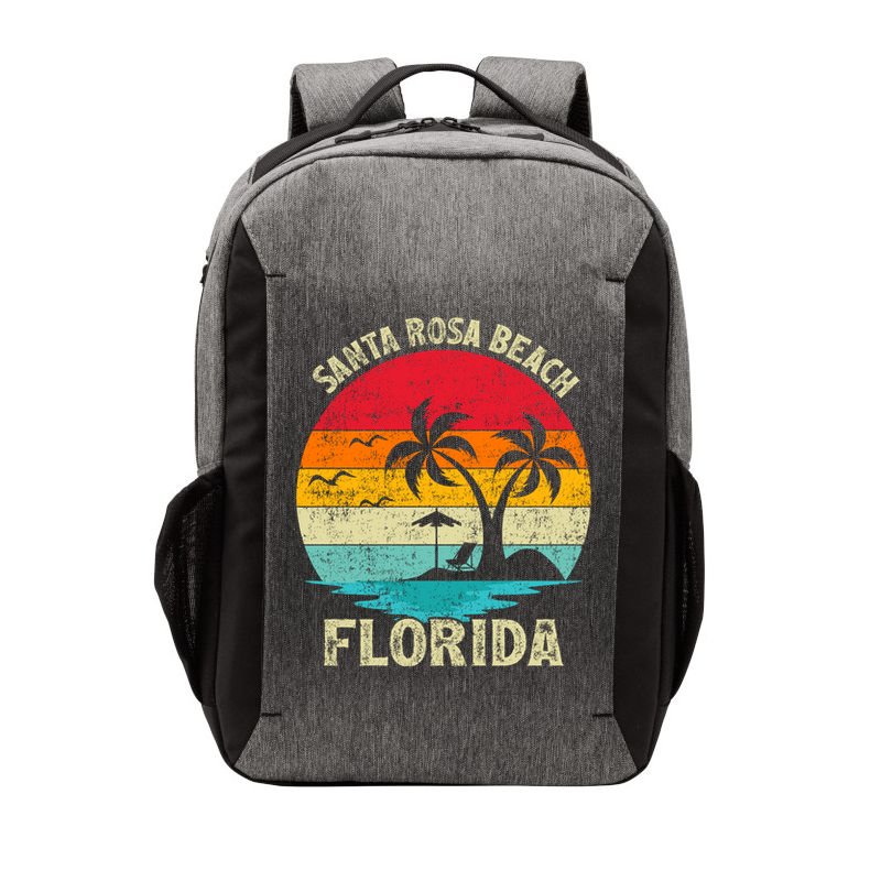 Vintage Summer Vacation Retro Florida Santa Rosa Beach Gift Vector Backpack