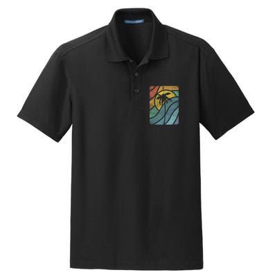 Vintage Summer Vacation Vibes Tee Sunset Sunrise Palms Vacay Great Gift Dry Zone Grid Polo