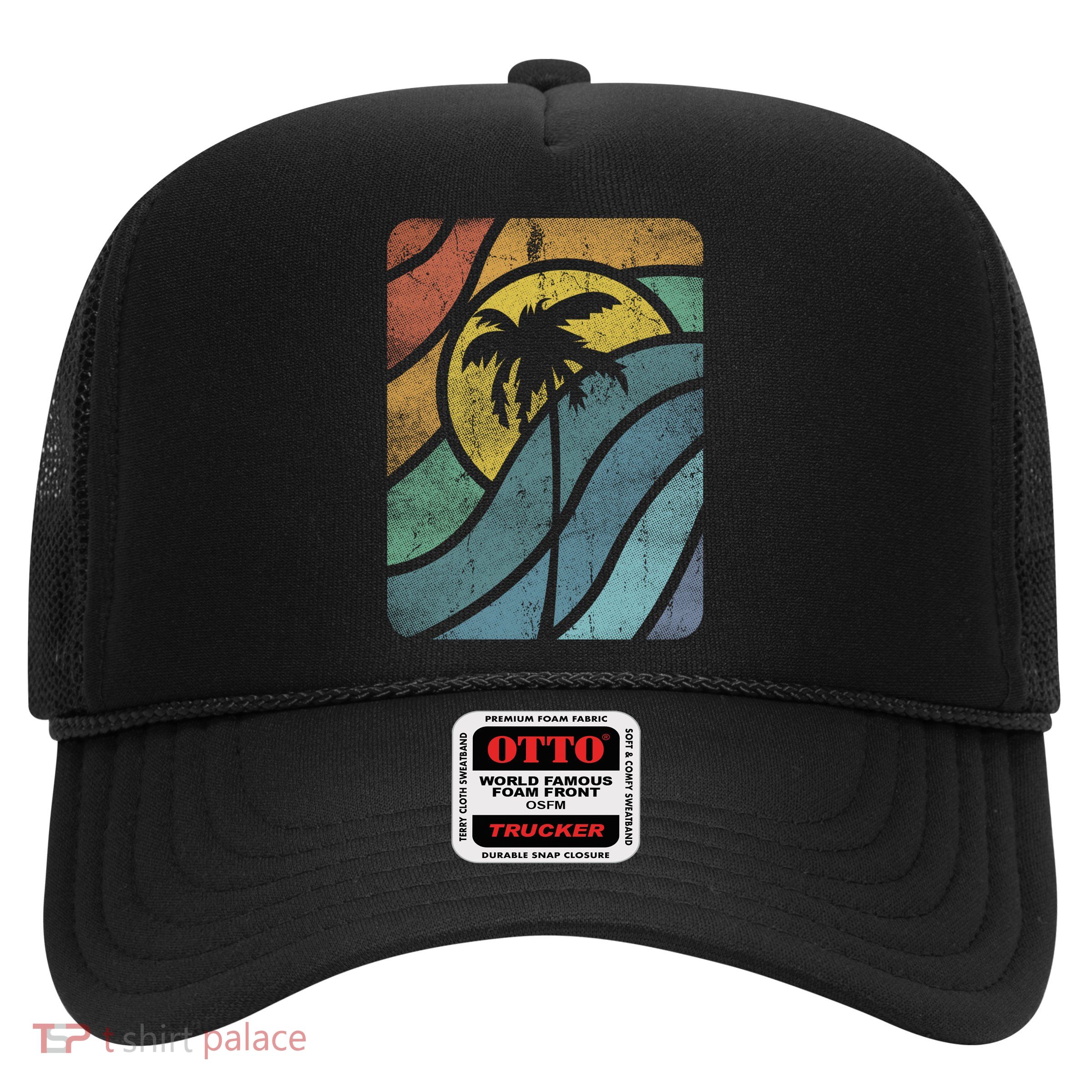 Vintage Summer Vacation Vibes Tee Sunset Sunrise Palms Vacay Great Gift Trucker Hat