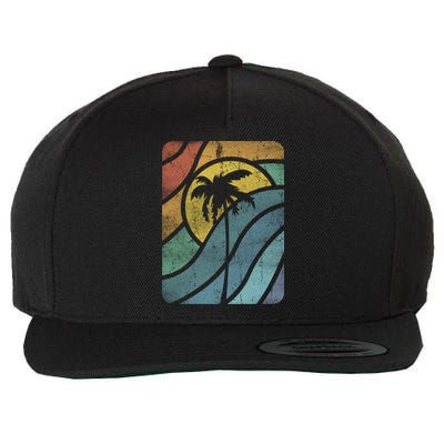 Vintage Summer Vacation Vibes Tee Sunset Sunrise Palms Vacay Great Gift Wool Snapback Cap