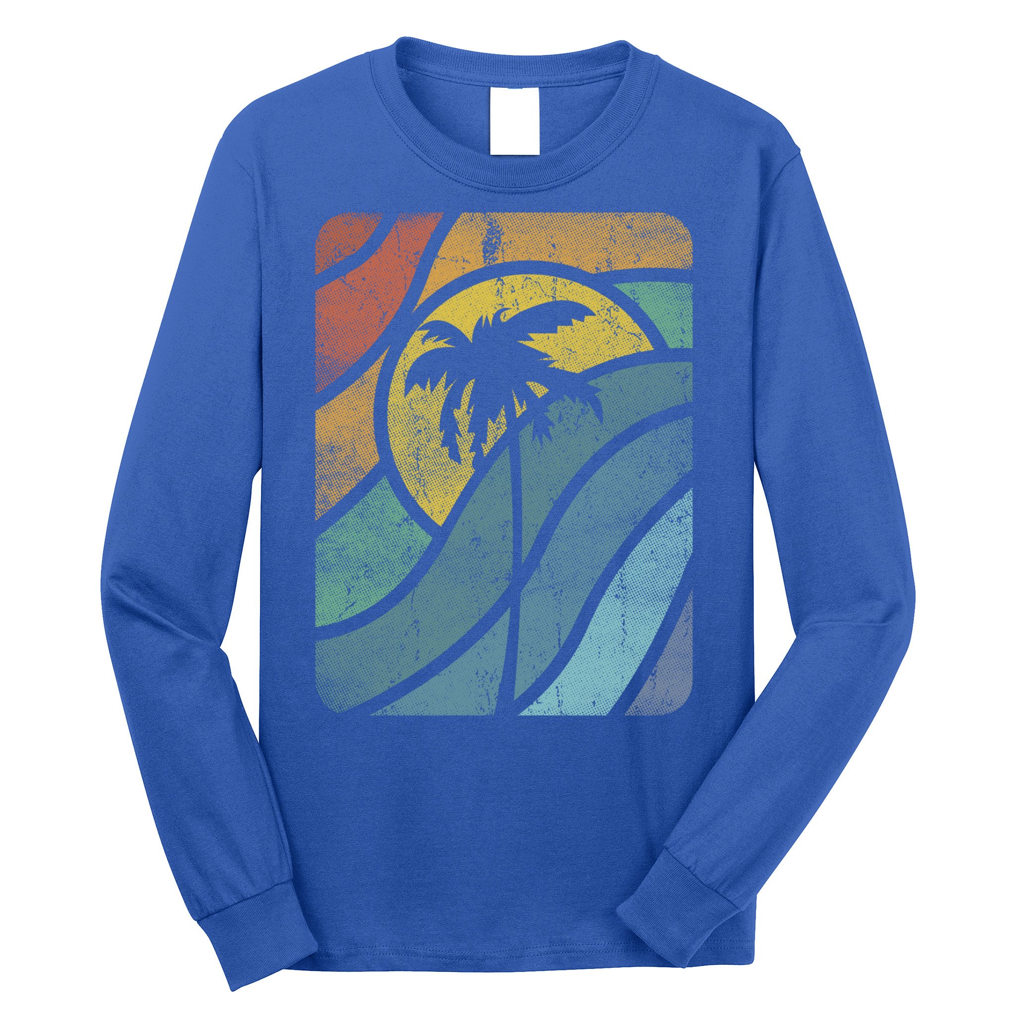Vintage Summer Vacation Vibes Tee Sunset Sunrise Palms Vacay Great Gift Long Sleeve Shirt