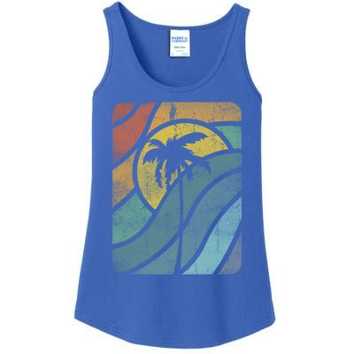 Vintage Summer Vacation Vibes Tee Sunset Sunrise Palms Vacay Great Gift Ladies Essential Tank