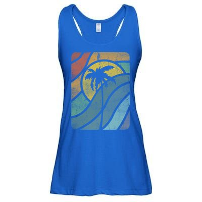 Vintage Summer Vacation Vibes Tee Sunset Sunrise Palms Vacay Great Gift Ladies Essential Flowy Tank