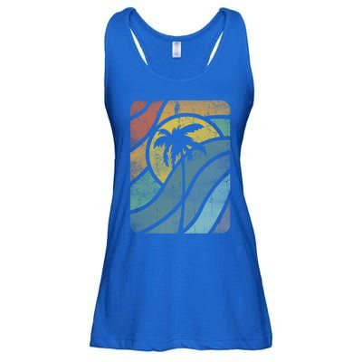 Vintage Summer Vacation Vibes Tee Sunset Sunrise Palms Vacay Great Gift Ladies Essential Flowy Tank