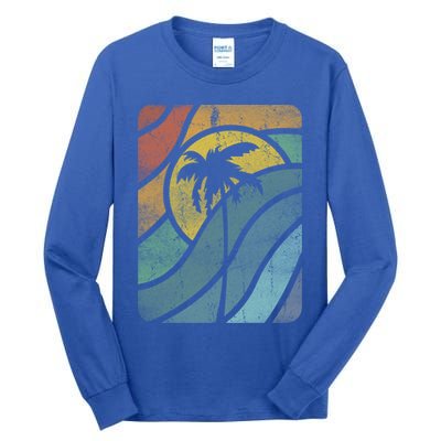 Vintage Summer Vacation Vibes Tee Sunset Sunrise Palms Vacay Great Gift Tall Long Sleeve T-Shirt